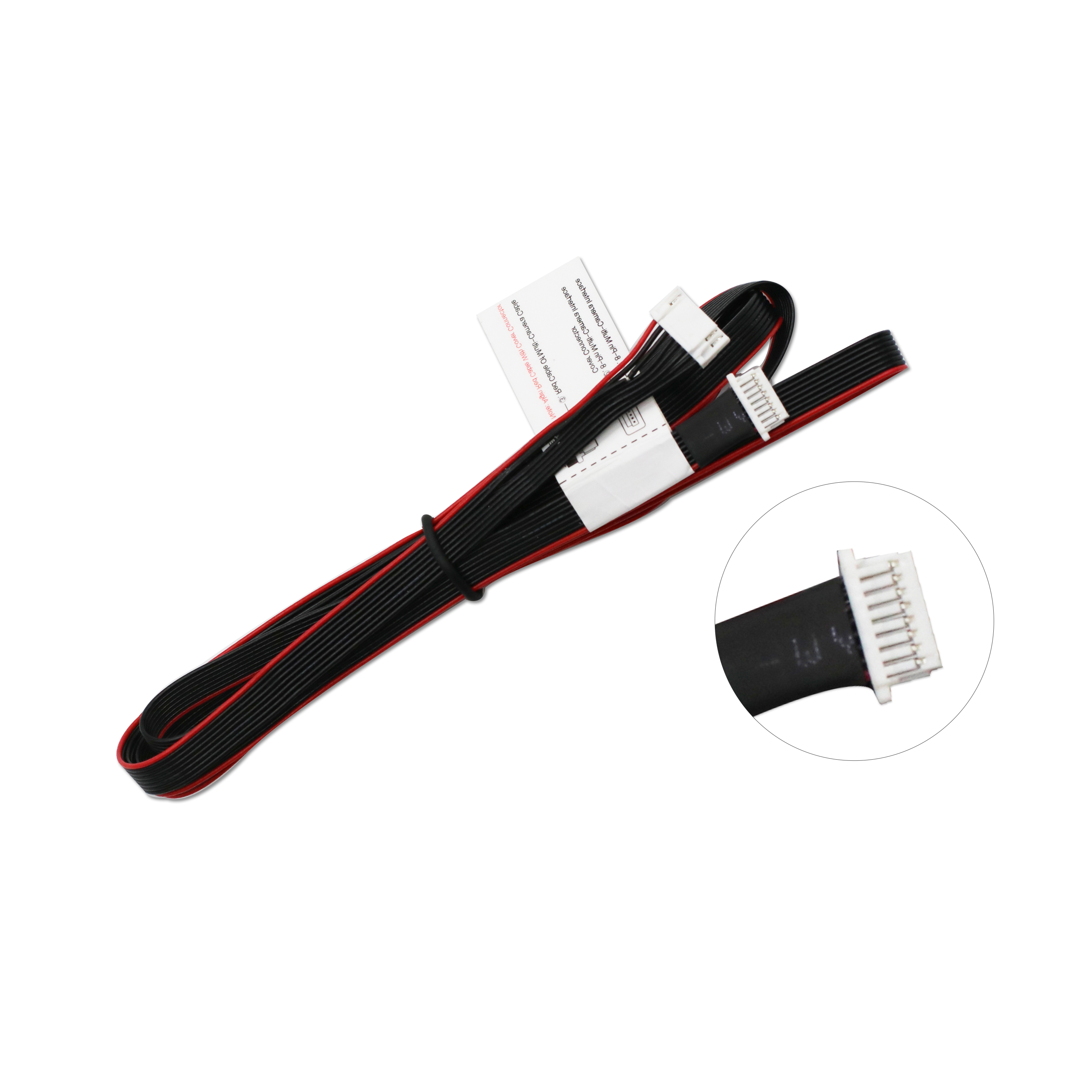 Isolated view of 1m 8-pin flat sync cable for Astra 2 and Gemini 330 series multi-camera star topology connection.