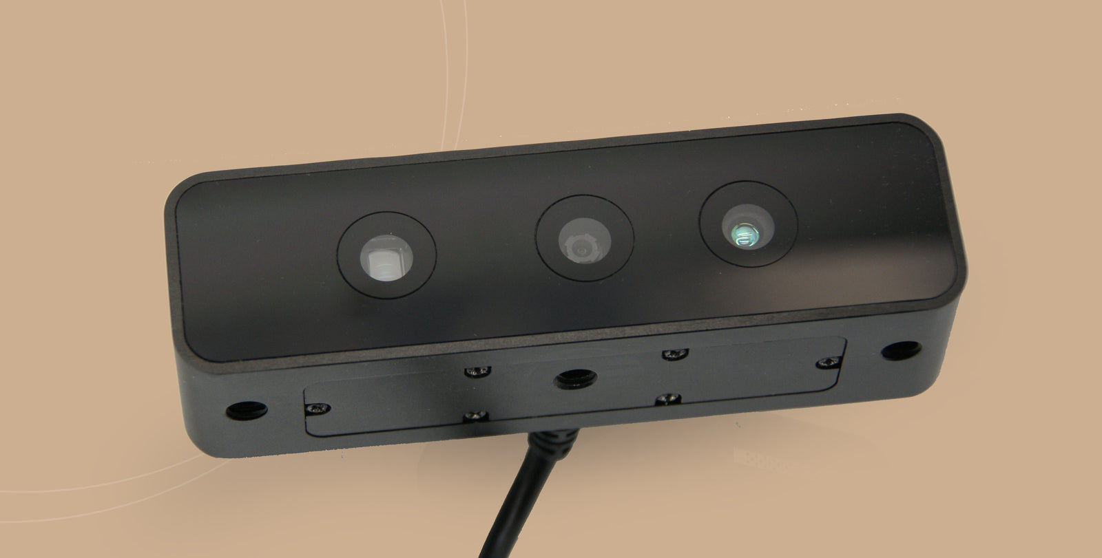 Bottom view of DuriPOD housing showcasing the integrated 1/4-20 UNC mounting thread size for tripod setup.