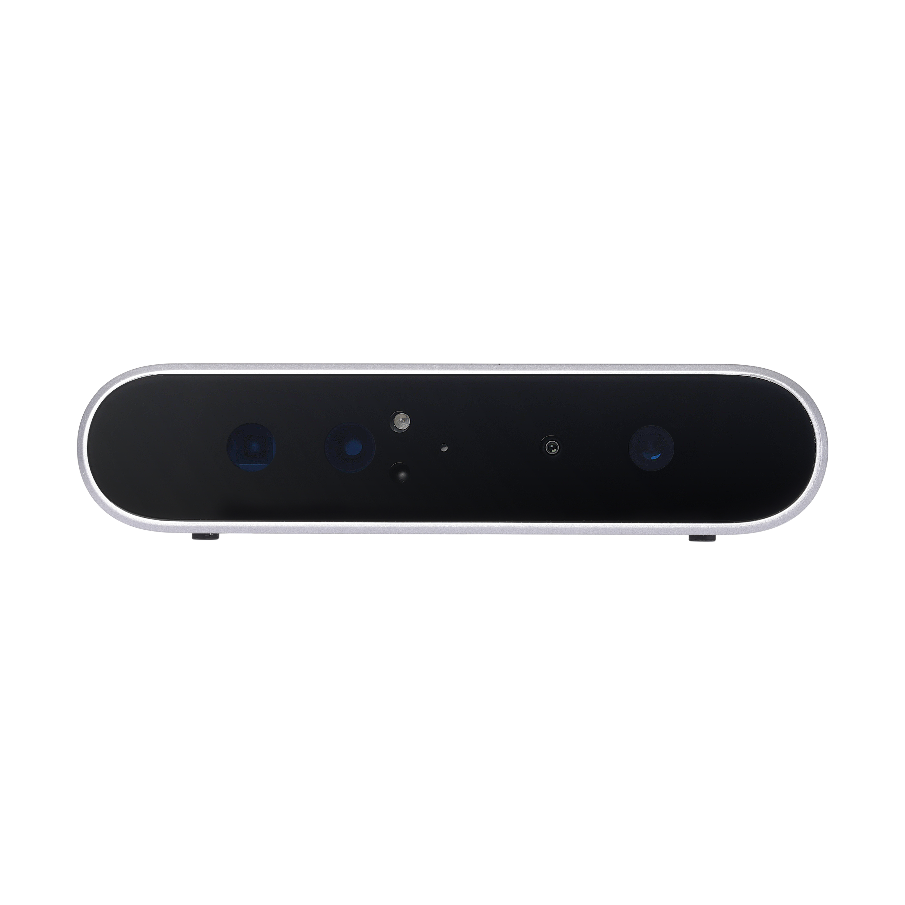 Front view of Orbbec Astra 2 structured light 3D camera powered by custom ASIC MX6600 for precise depth processing.