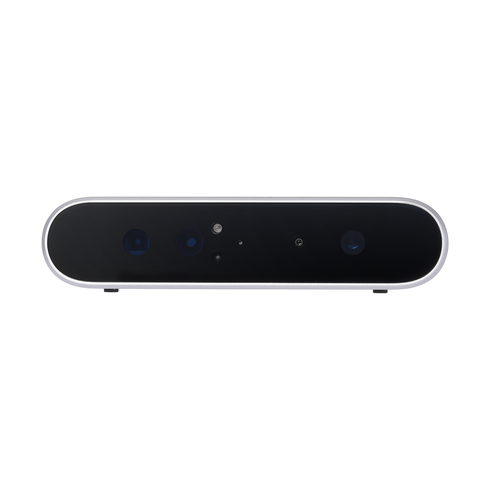 Front view of Orbbec Astra 2 structured light 3D camera powered by custom ASIC MX6600 for precise depth processing.