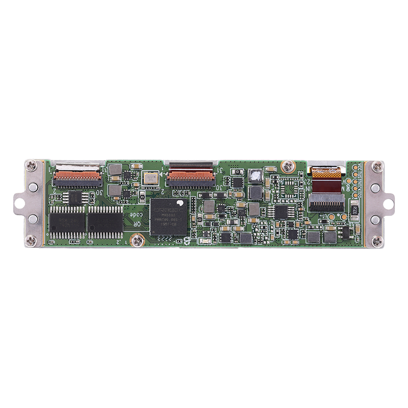 Rear flat PCB board view of Astra Mini camera detailing custom Orbbec ASIC processor for depth mapping.