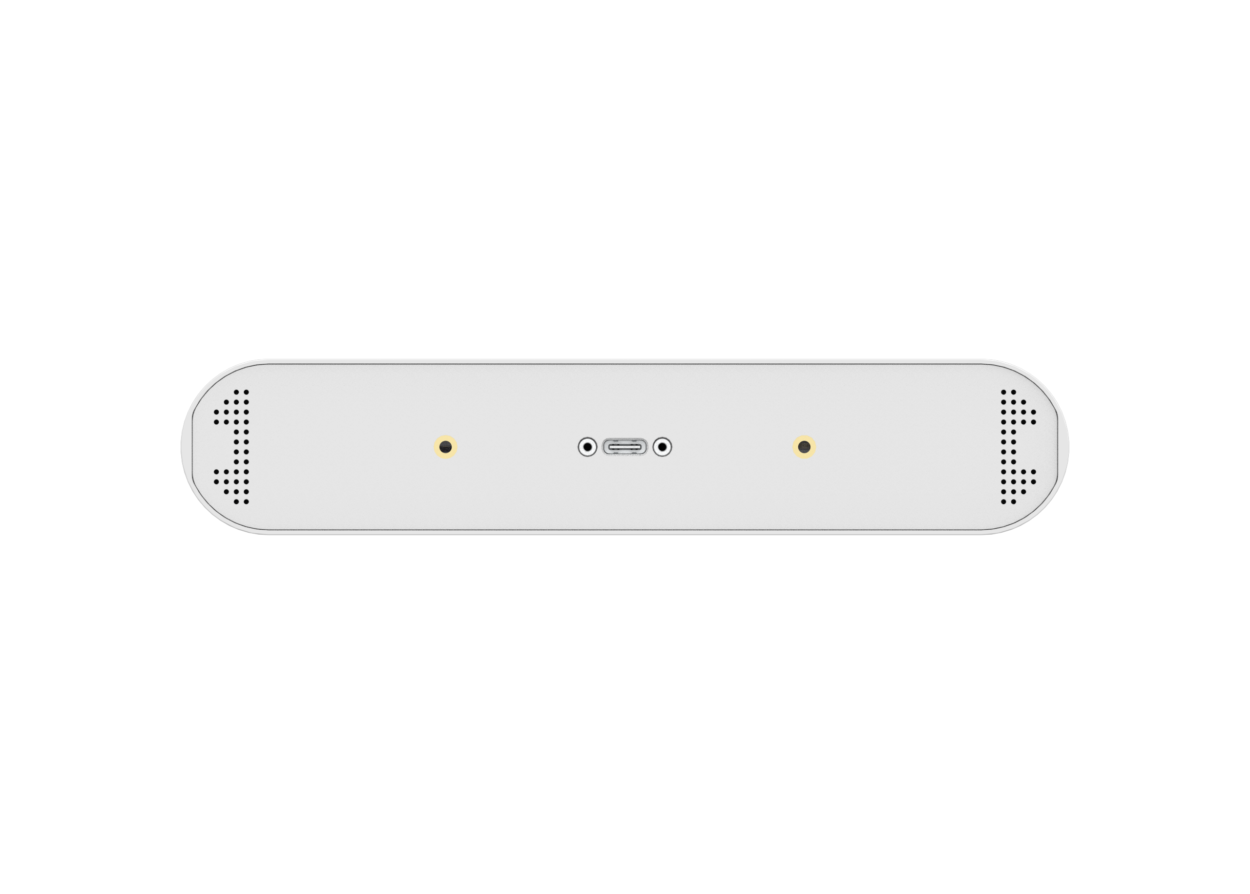 Rear flat view of Orbbec Astra+ enclosure showcasing the active cooling vents for stable 0.6-8m data output.