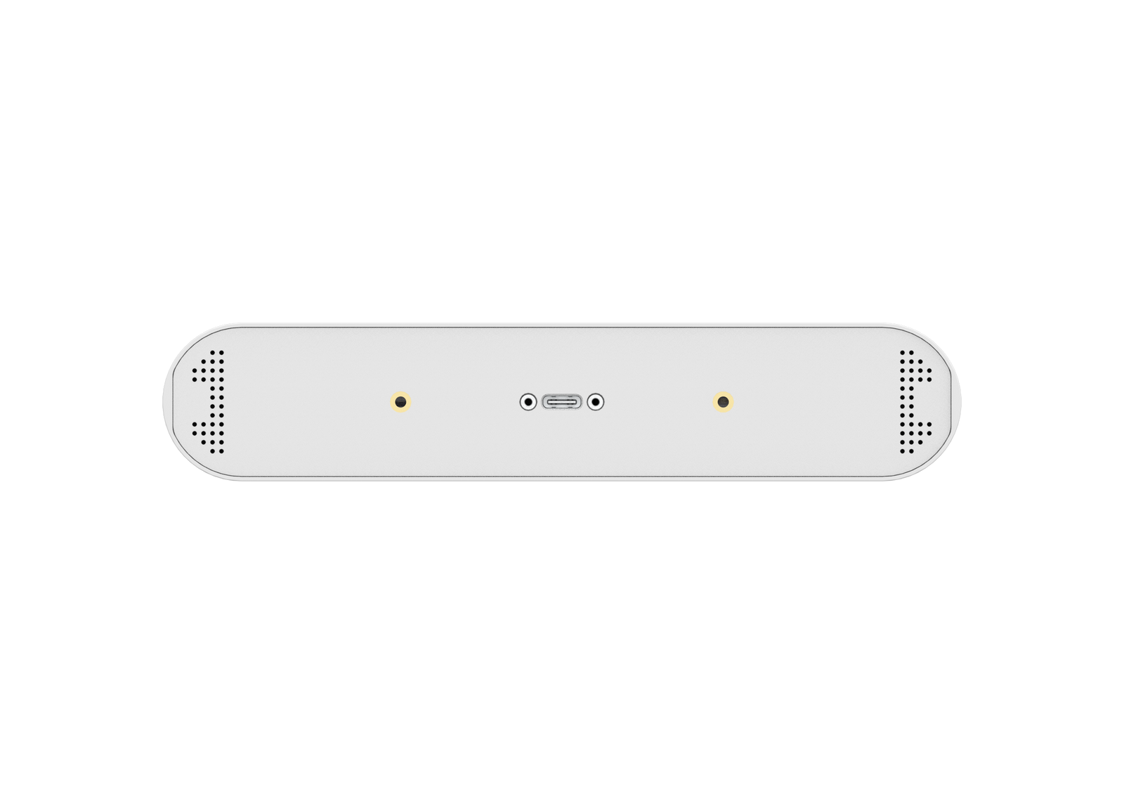 Rear flat view of Orbbec Astra+ enclosure showcasing the active cooling vents for stable 0.6-8m data output.