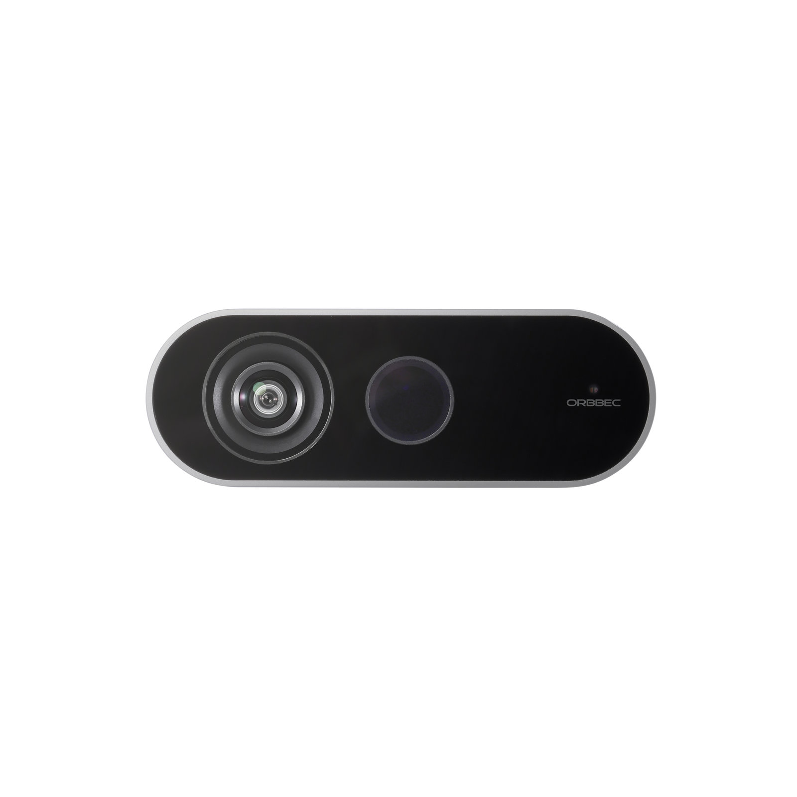 Front view of Orbbec Femto Mega 3D iToF camera built on NVIDIA Jetson platform with wide 120-degree FOV.