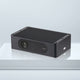 Angled promotional view of industrial Orbbec Femto Mega I 3D camera featuring an IP65 water and dustproof rugged housing.