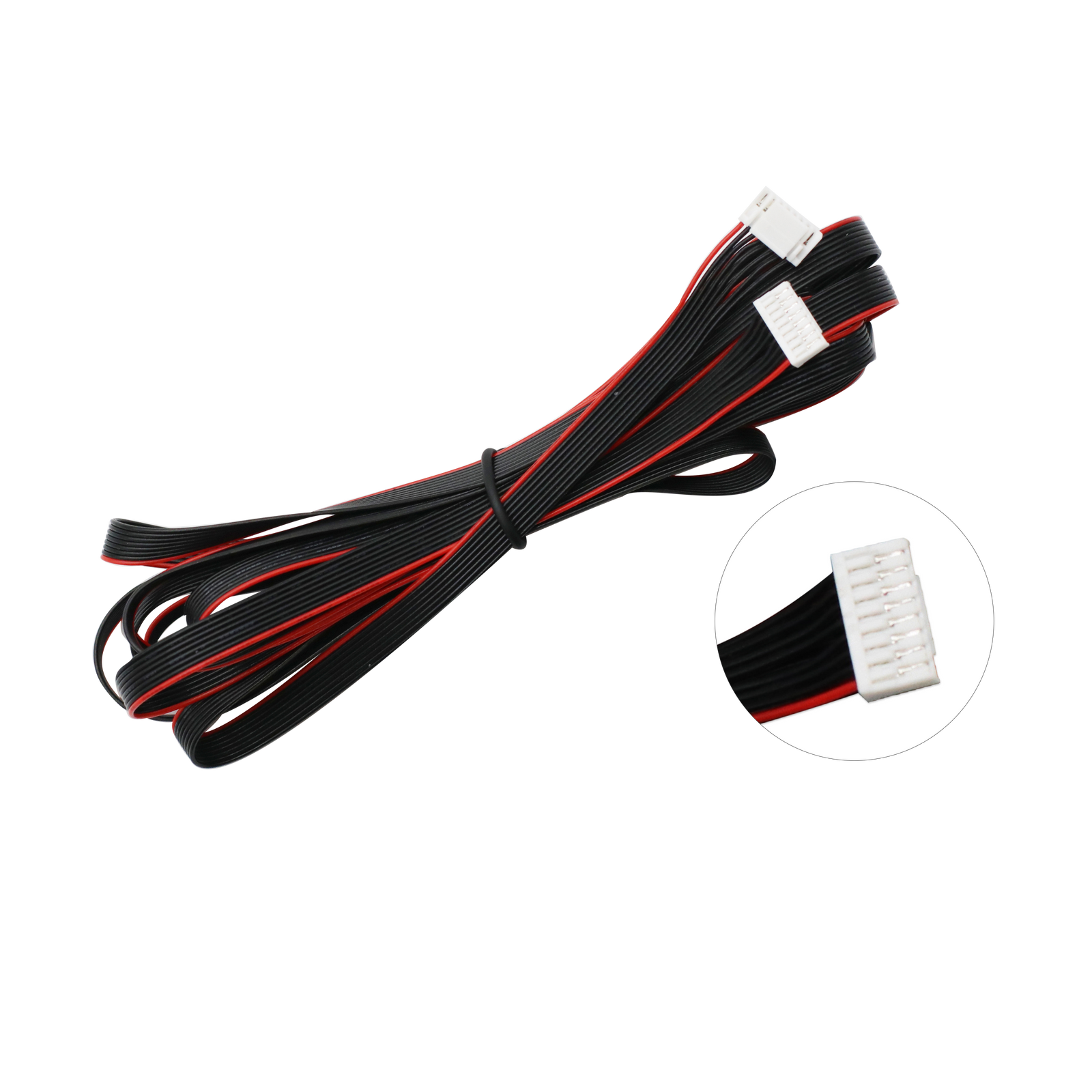 Isolated view of 1m 8-pin flat sync cable for Femto Mega and Femto Bolt multi-camera star topology synchronization.