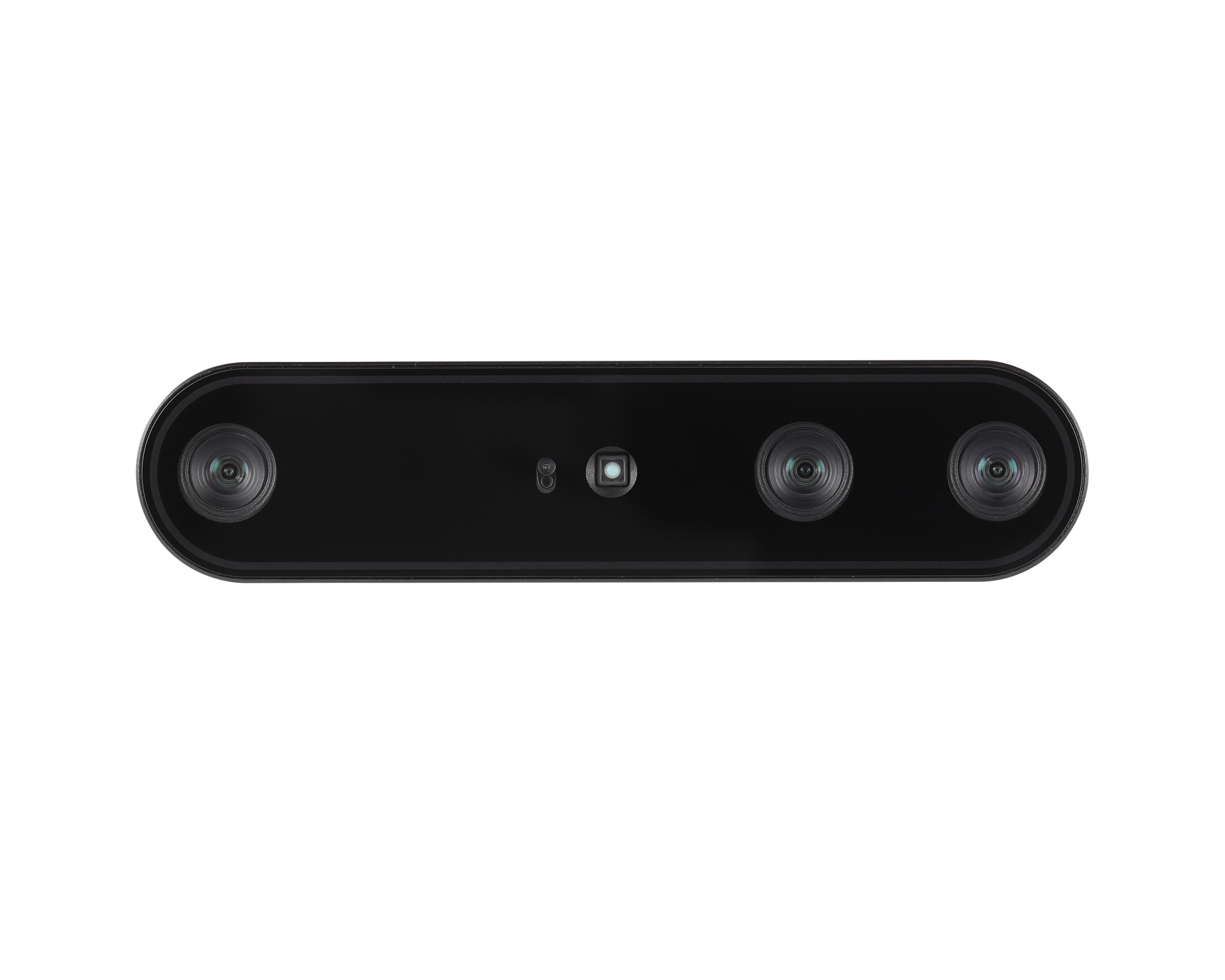 Front view of Orbbec Gemini 2L camera with dual global shutter sensors preventing motion-induced image distortion.