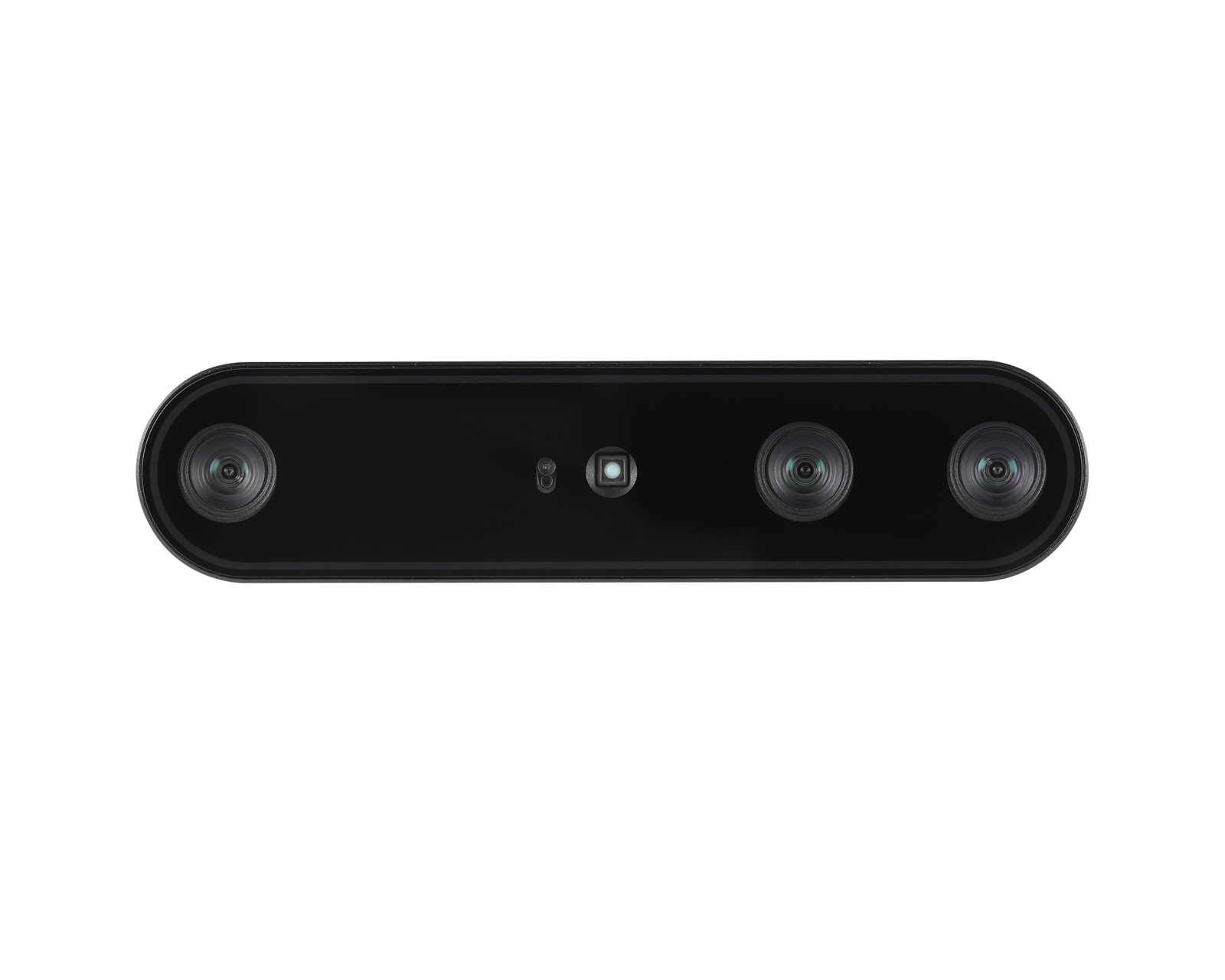 Front view of Orbbec Gemini 2L camera with dual global shutter sensors preventing motion-induced image distortion.