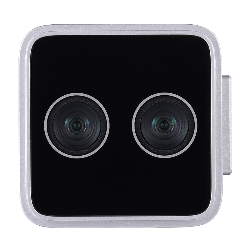 Front face of Gemini 305g active stereo IR camera engineered with global shutter sensors for dynamic scenes.