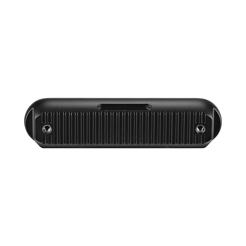 Rear view of Orbbec Gemini 335L 3D stereo vision camera showing its industrial heatsink and IP65-rated rugged enclosure.