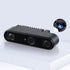 Orbbec Gemini 345Lg rugged stereo camera with an inset close-up highlighting its blue GMSL2 FAKRA-C connector.
