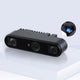 Orbbec Gemini 345Lg rugged stereo camera with an inset close-up highlighting its blue GMSL2 FAKRA-C connector.