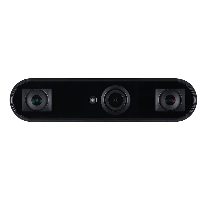 Front view of Orbbec Gemini 345Lg dual-camera setup capturing synchronized depth and color data streams.