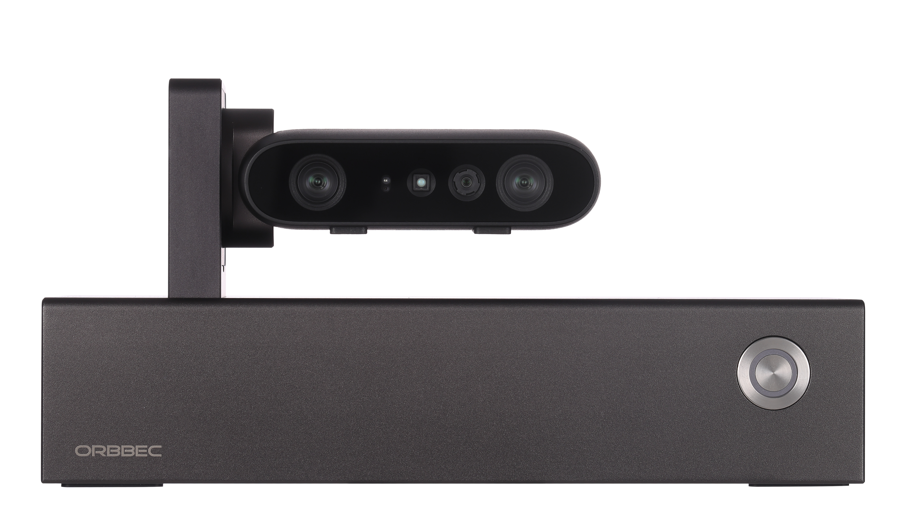 Front view of Persee N1 active stereo camera supporting software platforms like NVIDIA Jetpack and DeepStream.