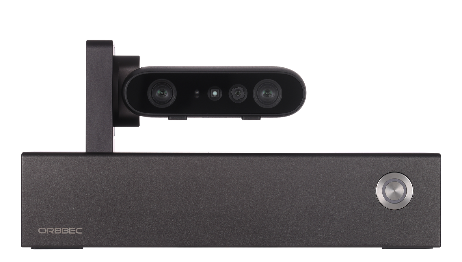 Front view of Persee N1 active stereo camera supporting software platforms like NVIDIA Jetpack and DeepStream.