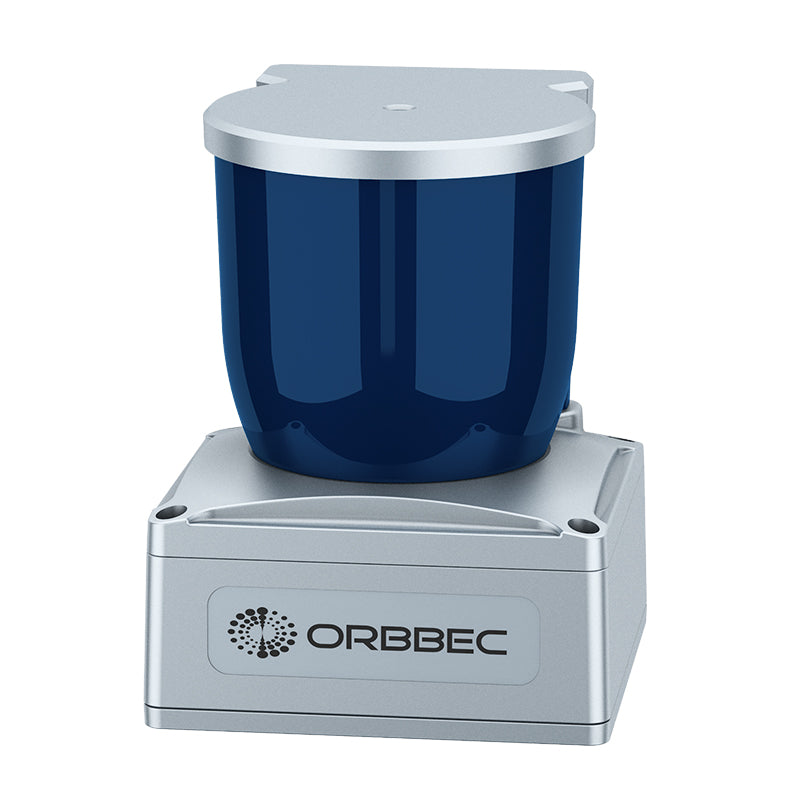 Angled product view of Pulsar ME450 laser ranging sensor delivering 270-degree horizontal and 60-degree vertical FOV.
